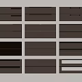 Sleek Brown Wardrobe Doors Featuring Different Handle Designs And Modern Styles 3d model