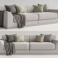 Modern double sofa multiplayer sofa 3d model