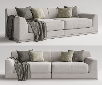 Modern double sofa multiplayer sofa 3d model