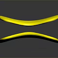 Modern Yellow Decorative Object With Unique Curved Glossy Stacked Design