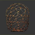 Modern Decorative Orange Mesh Furniture With Circular Base And Storage Design
