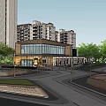 Modern Urban Building Complex With Tall Residential Towers And Green Landscaped Paths