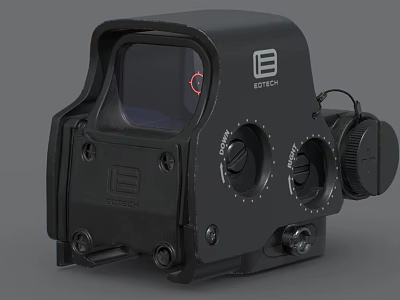 EOTech Tactical Weapon Sight with Red Dot Reticle Adjustment Dials and Black Housing for Firearms 3d model