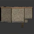 Traditional Octagonal Building Interior Framework With Wooden Beams And Stone Walls