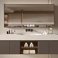 Modern Bathroom Vanity Cabinet With Mirror Countertop Open Storage For Towels Slippers Toiletries