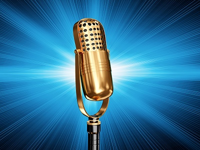 Light luxury microphone gold microphone enterprise commercial model