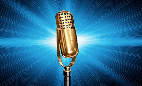 Light luxury microphone gold microphone enterprise commercial 3d model