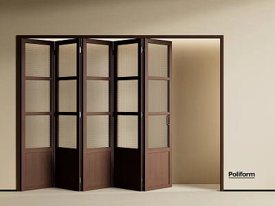 medieval folding door glass folding door sliding door 3d model