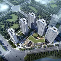 Modern High Rise Residential Complex With Greenery Roads And Park Area