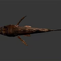 Red Spiny Fish With Scaly Body And Shiny Fins On Gray Background