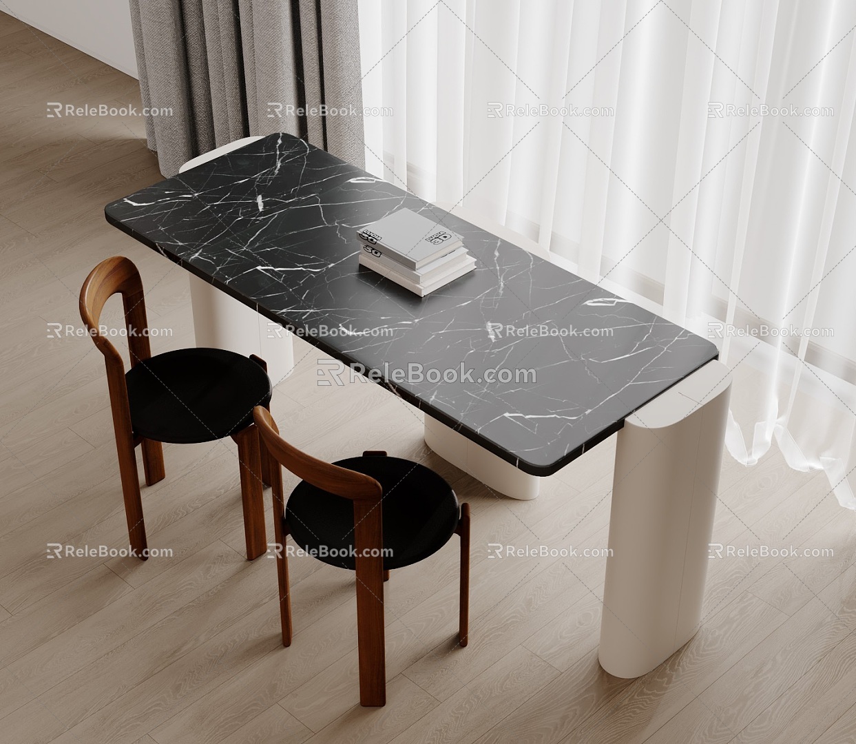 Modern Dining Table and Chair 3d model