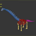 Detailed Dinosaur Skeleton Model With Anatomical Organ Features And Hair Impressions