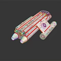 White And Red Spacecraft With Multiple Thrusters For Deep Universe Exploration Missions 3d model