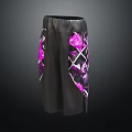 Eye Catching Black Shorts With Pink And White Unique Patterns On Both Sides 3d model