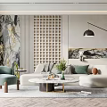 Modern Living Room With Teal Accent Chair White L Shaped Sofa And Decorative Painting