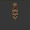 Detailed Wooden Ship Model With Three Masts And Intricate Deck Design