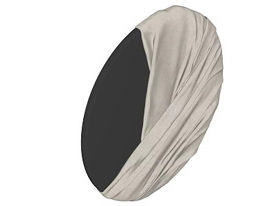 Oval Wall Decor with Black Inner Section and Cream Pleated Fabric Design 3d model