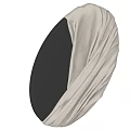 Oval Wall Decor with Black Inner Section and Cream Pleated Fabric Design