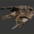 Detailed Brown Eagle Sculpture With Spread Wings Perched On Tree Branch