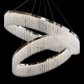 Crystal Chandelier with Circular Design and Multi Layer Metal Frame Hanging Crystal Chains 3d model