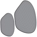 Two Modern Irregular Shaped Mirrors With Black Frames Large And Small