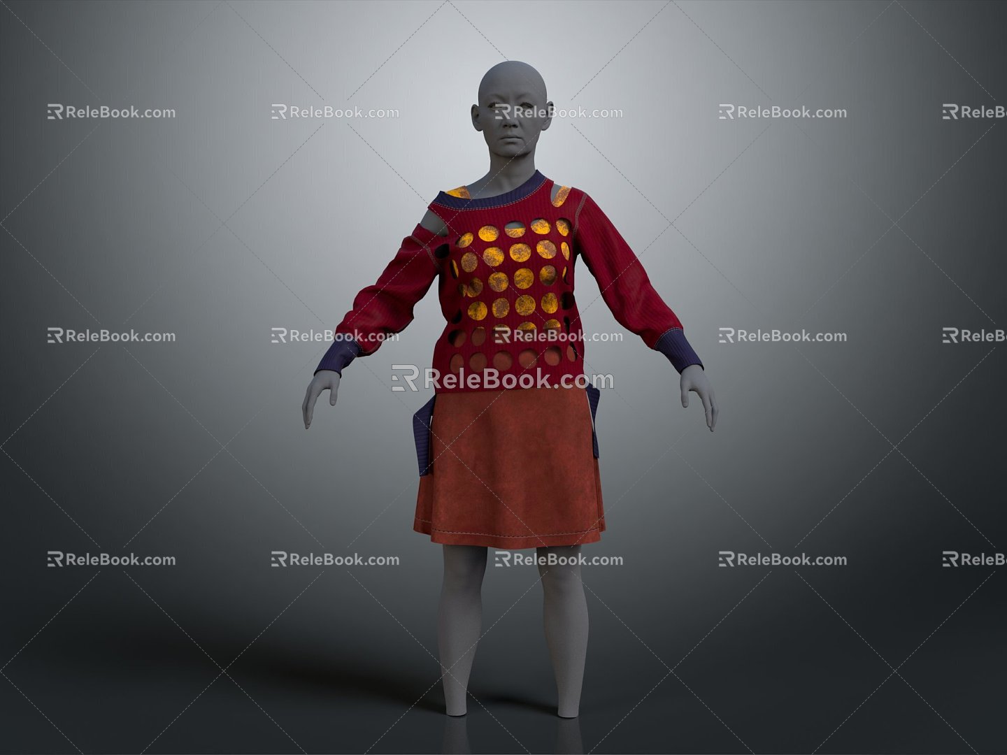 Model Female Model Costume Ethnic Costume 3d model