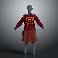 Model Female Model Costume Ethnic Costume 3d model