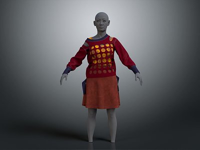 Model Female Model Costume Ethnic Costume 3d model