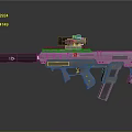 Futuristic Sci Fi Weapon With Scope Black Stock And Silver Mechanical Body