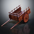 Modern Rickshaw Frame Car Wooden Frame Car 3d model