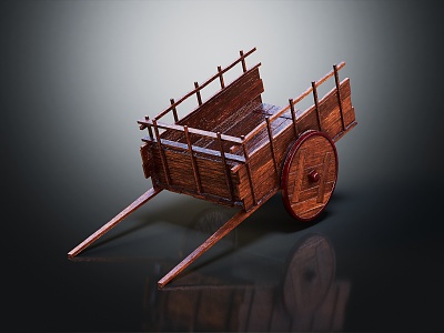 Modern Rickshaw Frame Car Wooden Frame Car 3d model