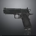 Tactical Modern Pistol With Metal Construction Green Sight And Grip Texture
