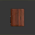 Modern Bookshelf Speakers With Red Wooden Finish And Black Speaker Cones On Reflective Surface