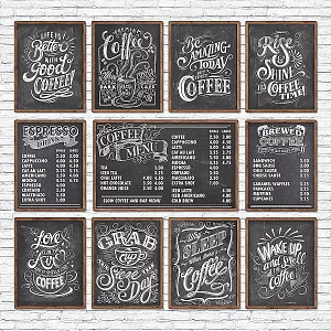 Modern Drink Blackboard Billboard 3d model