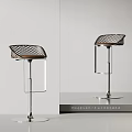 Modern Luxury Bar Stool Design With Metal Frame And Mesh Seat
