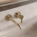 Modern Washbasin Vanity Design With Marble Countertop Double Sinks And Backlit Mirrors