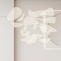 Modern Abstract Shape Chandelier Hanging in Minimalist White Interior Design 3d model