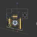 Modern Jewelry Store Interior With Glass Display Cases Wooden Shelves And Colorful Circular Chandelier