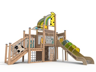 Children slide PE slide outdoor slide 3d model