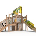 Children slide PE slide outdoor slide 3d model