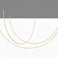 Modern Curved White Tube Chandelier With Gold Connectors Mounted On Gray Ceiling