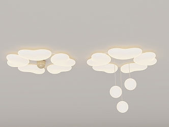 Cream wind chandelier simple ceiling lamp 3d model