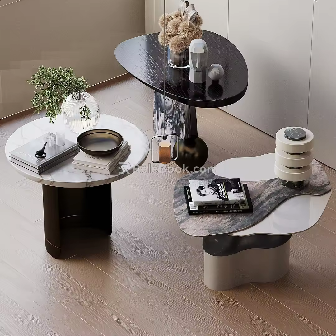 Light Luxury Italian Style Side Table Metal Side Table Round Side Table Corner Table Sofa Side Table Marble Side Table Special Shape Side Table Corner Table 3d model