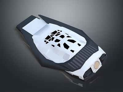 Advanced Space Probe Landing Component Featuring White Black Body And Hollowed-out Pattern Design 3d model