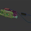 Tactical Weapon With Control Panel And Cable For Military Operations 3d model