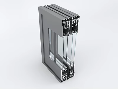 Hardware Tools For Aluminum Window Frame Structure With Glass Panel And Metal Connectors 3d model