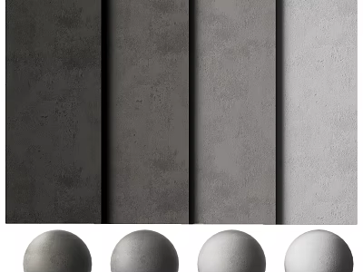 Textured Gray Concrete Wall Panels With Different Tone Swatches For Interior Design Projects 3d model