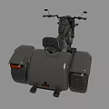 Classic Three Wheeled Motorcycle With Dark Gray Body And Black Seat In Retro Style