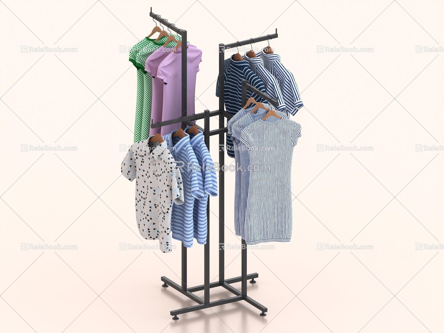 Clothes Hangers Wardrobe Hangers Clothes Hangers Clothes Hanging Area 3d model