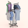 Clothes Hangers Wardrobe Hangers Clothes Hangers Clothes Hanging Area 3d model